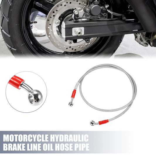 Brake Line / 120cm / Motorcycle Hydraulic Hose 28° 0° Silver Tone for Make Model