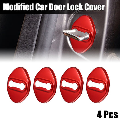 4 x Car Door Lock Latch Covers for Ford Focus (2019-2021) - Red Protector Caps