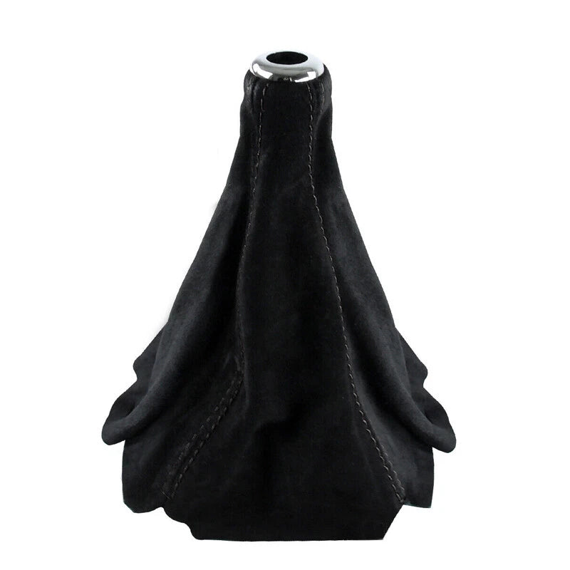 Black Suede Leather Shift Knob Boot Cover for Universal Cars