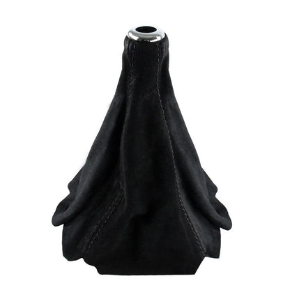 Black Suede Leather Shift Knob Boot Cover for Universal Cars