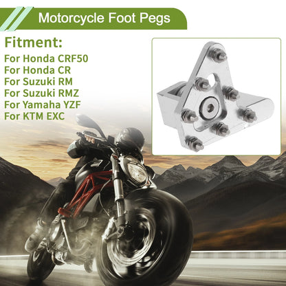 Motorcycle Foot Pegs for Honda CRF50 Footrests Footpeg Pedal Silver Tone