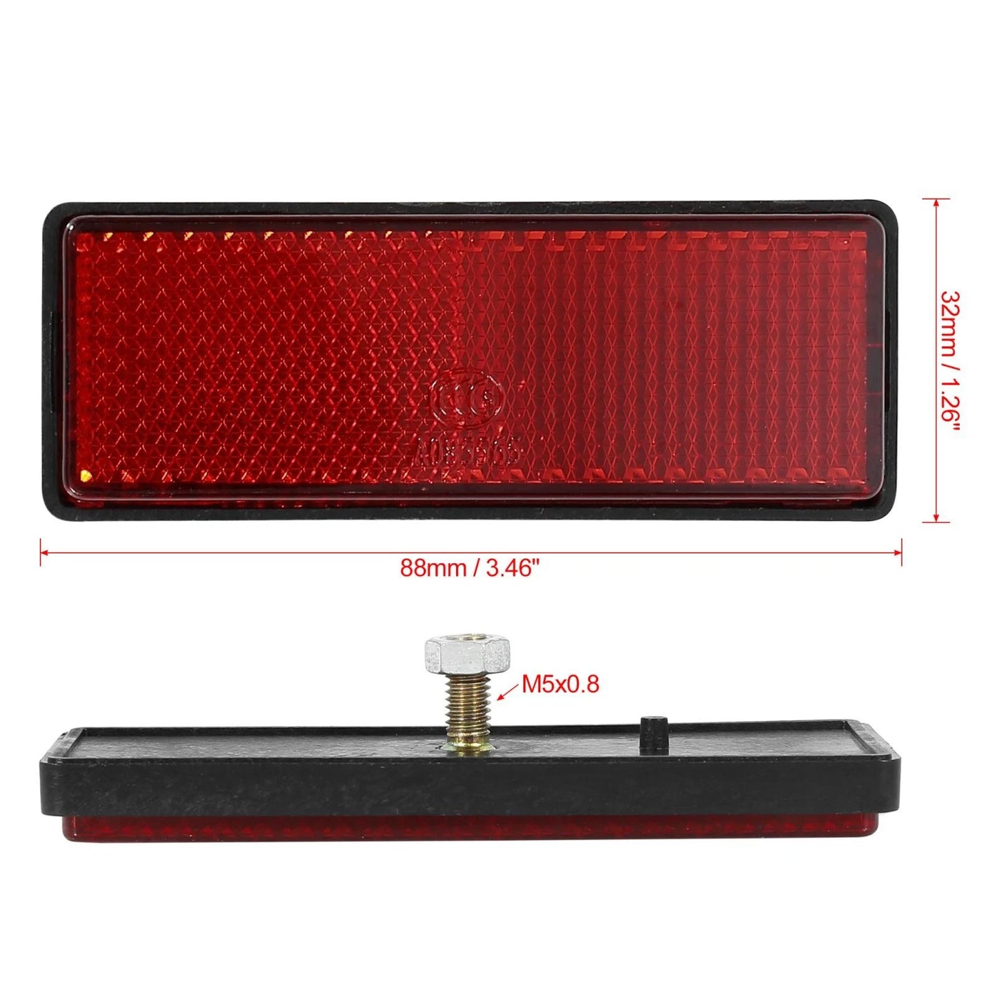 2 x M6x1.0 Rectangle Reflector Marker Cover for ATV Motorcycle