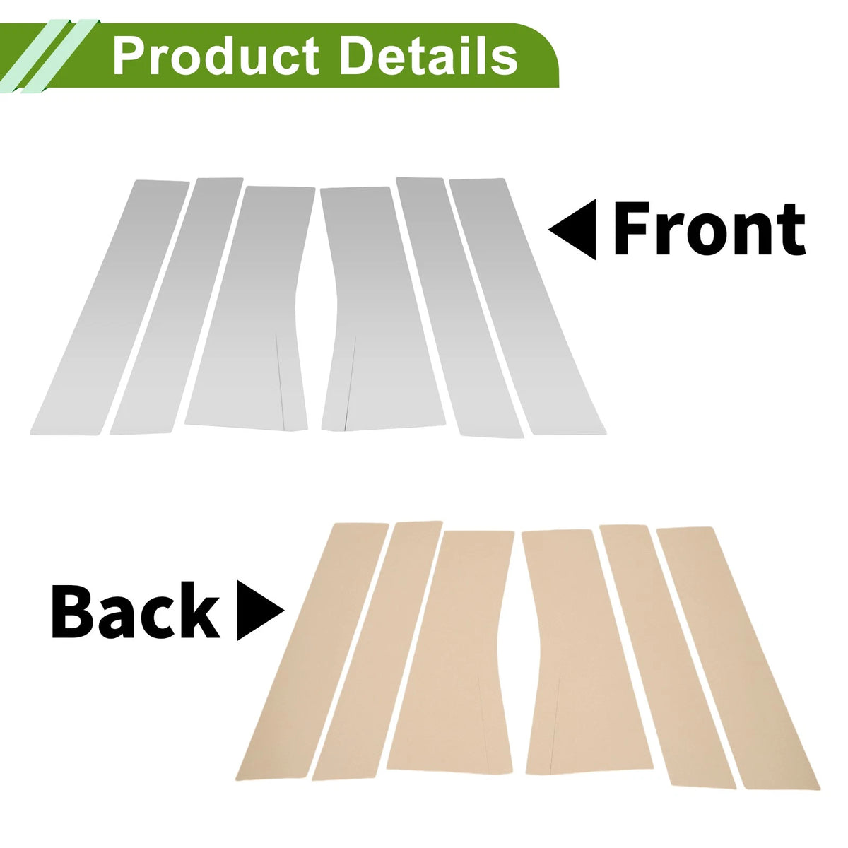 6 Pcs Silver Tone Pillar Window Trim for Nissan Elgrand (2011-2023)