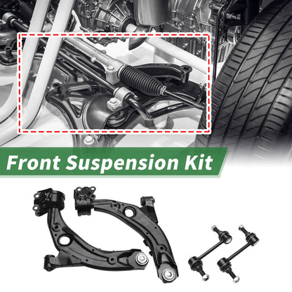 4 x Front Stabilizer Bar Links & Lower Control Arms for Ford Edge (2007-2014)