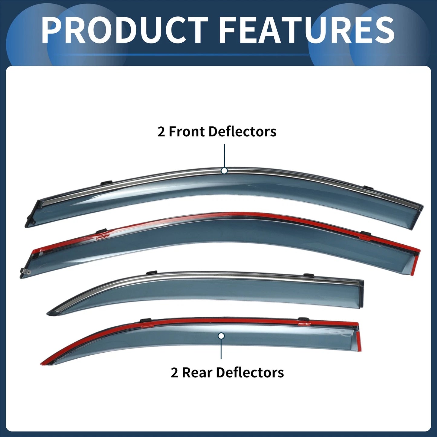 Window Deflectors  Side Vent Visors for Toyota Corolla (2003-2008)