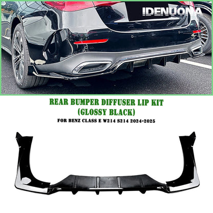 3 x Gloss Black Rear Bumper Diffuser Lip for Mercedes Benz E Class (2024-2025)