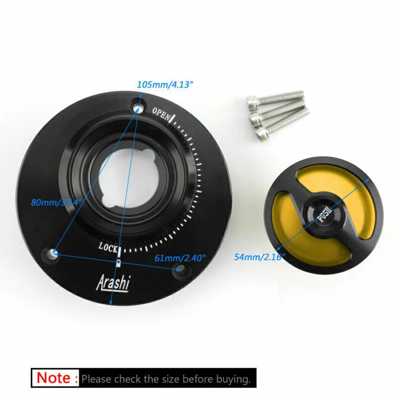 CNC Gold Fuel Cap for Yamaha FJR1300 XJR1300 XJ6 DIVERSION (2006-2016)