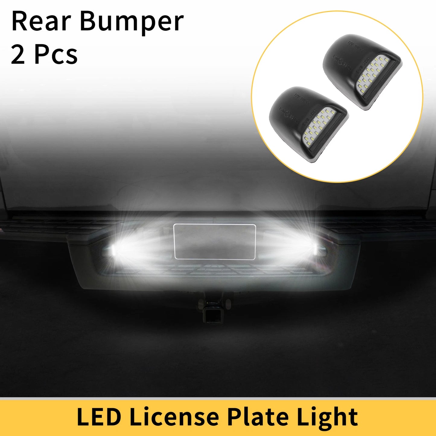 License Plate Light Tag Lamp White Lens for Chevrolet Silverado