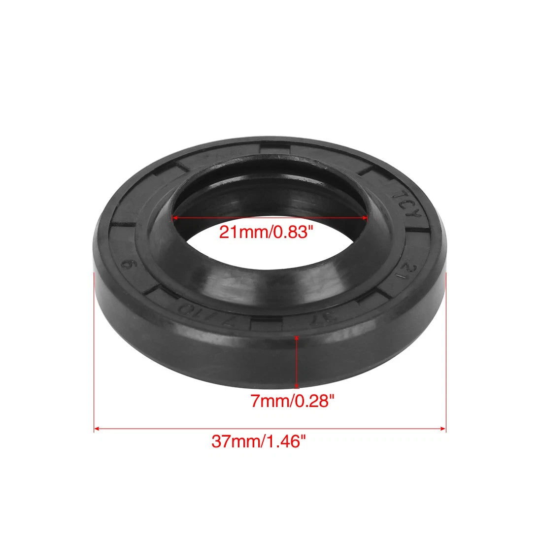 Front Wheel Hub Seal / 2 x 21mm x 37mm x 7mm Black Rubber / for CG125
