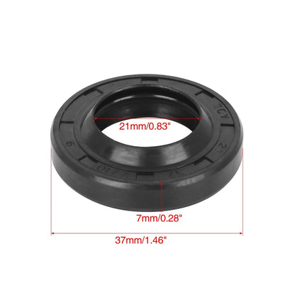 Front Wheel Hub Seal / 2 x 21mm x 37mm x 7mm Black Rubber / for CG125