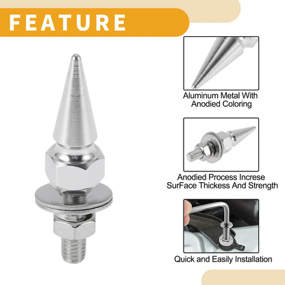 License Plate Screws Cover / 54mm Silver Tone 4 Pcs / Universal Motorcycle