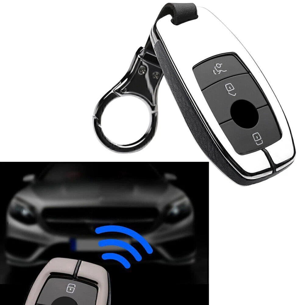 Leather Car Key Case Cover for Mercedes Benz W202 E300 W210 (2017)