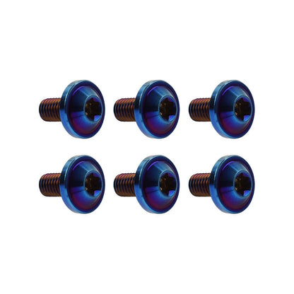 6 x M6x15mm Titanium Alloy Torx Head Bolts for Bike Motor - Blue