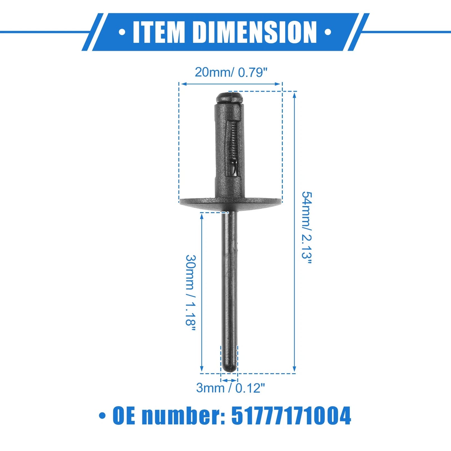 15 Pcs Fender Liner Rivets for BMW X1 (2013-2023) Durable Plastic Black