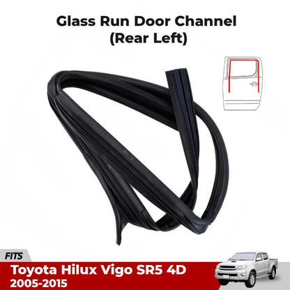 Glass Run Channel Rubber Rear LH Fits Toyota Hilux Vigo KUN16 4D UTE 2005-15 D06