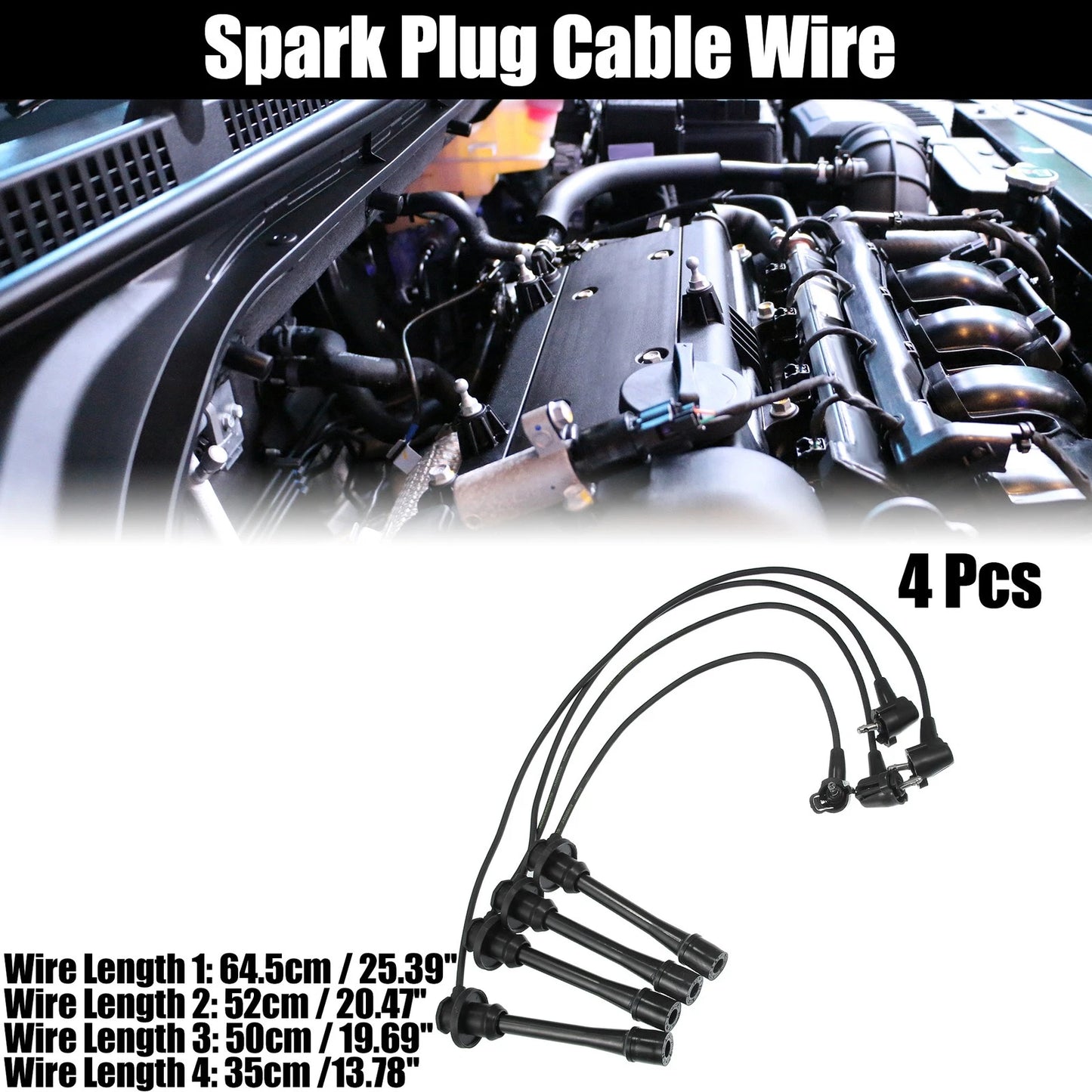 4pcs Spark Plug Ignition Wires for Toyota 4Runner Base 2.7L L4 (1996)