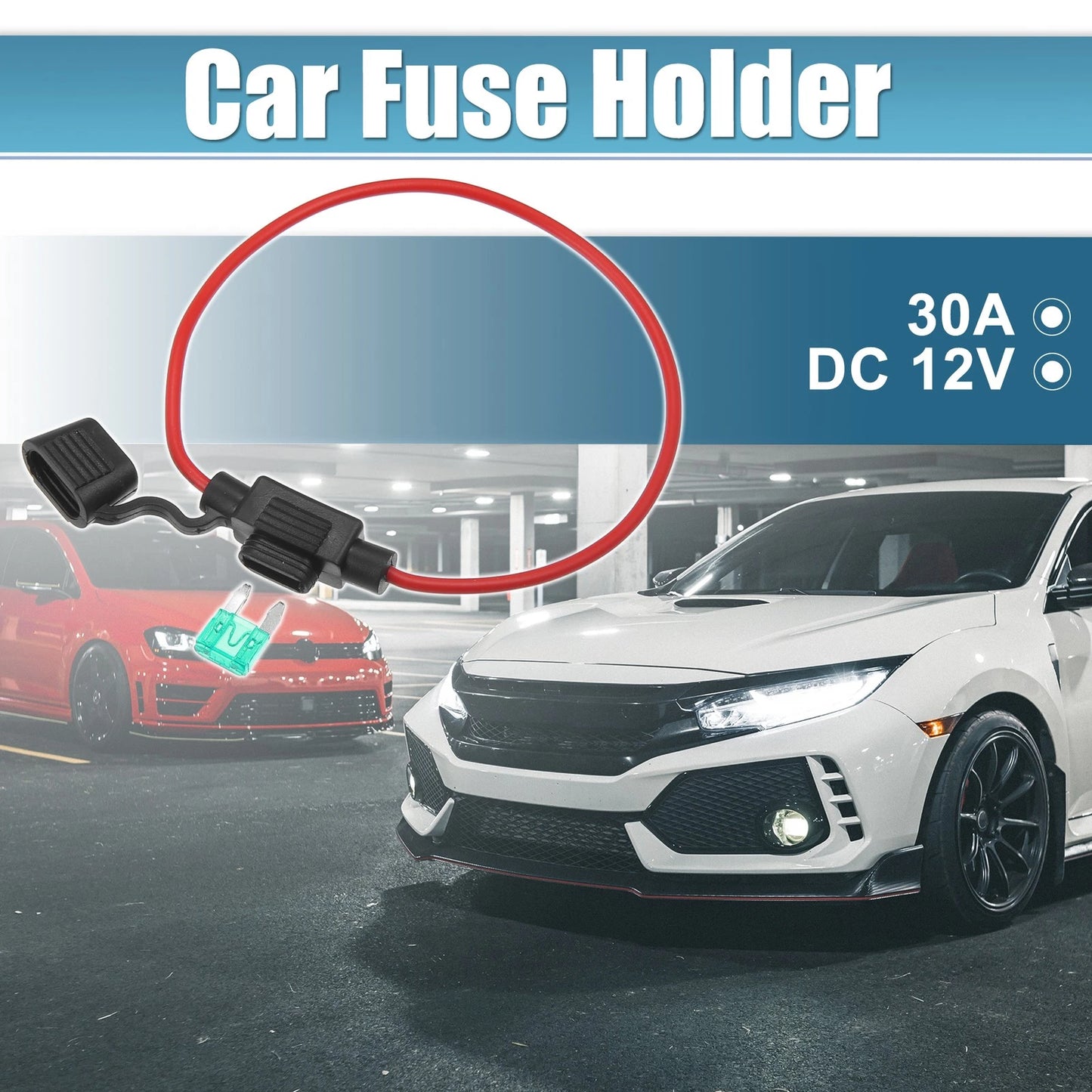 3 x DC 12V Car ATC Blade Style Mini Fuse Holder with 30A Fuse