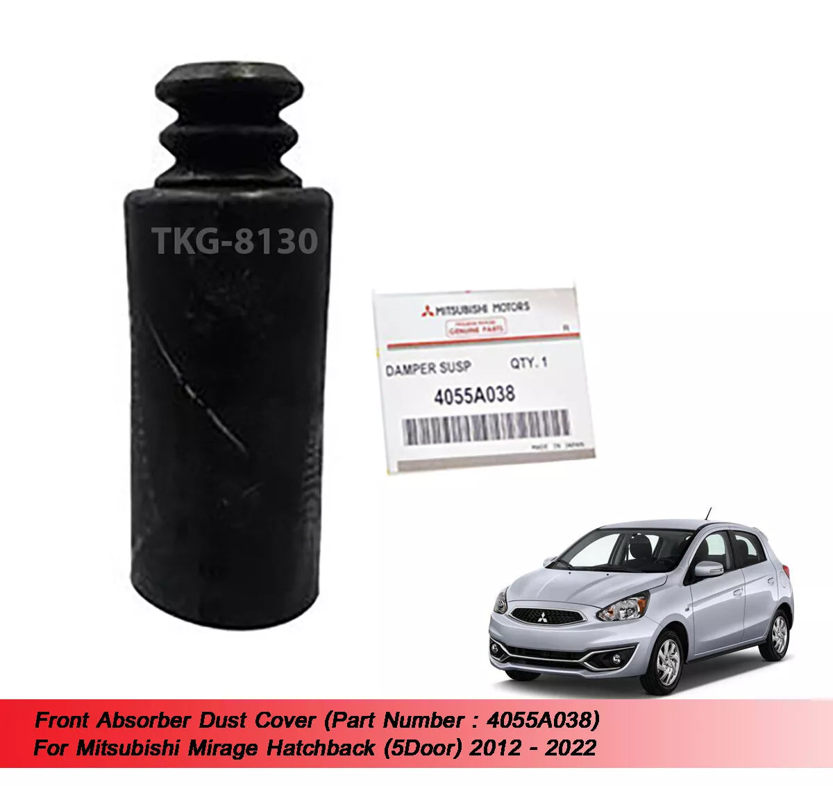 2 x Front Absorber Dust Covers for Mitsubishi Mirage (2012-2022)