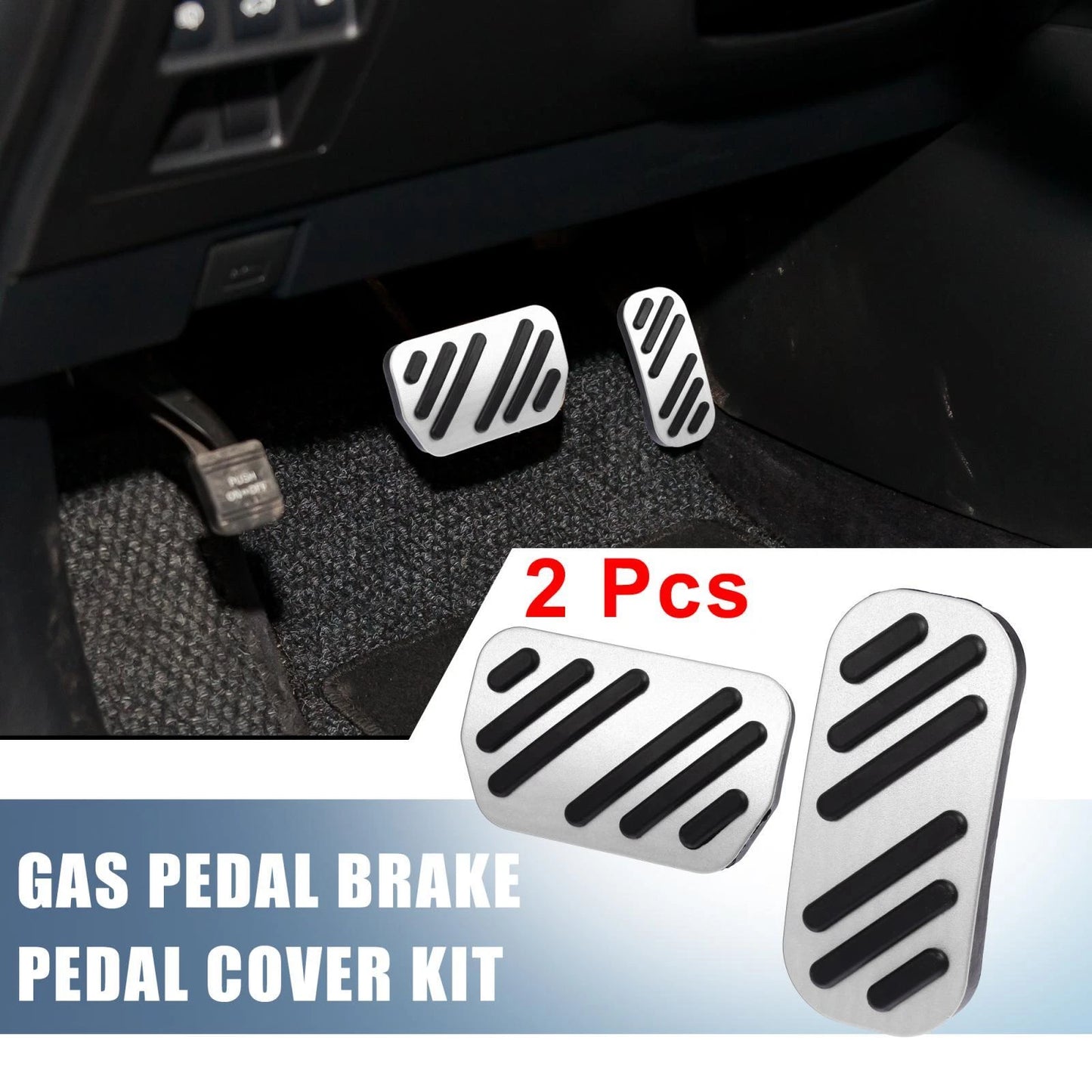 2 x Gas Pedal Brake Pedal Covers for Toyota CH-R Corolla Prius (2016-2023)