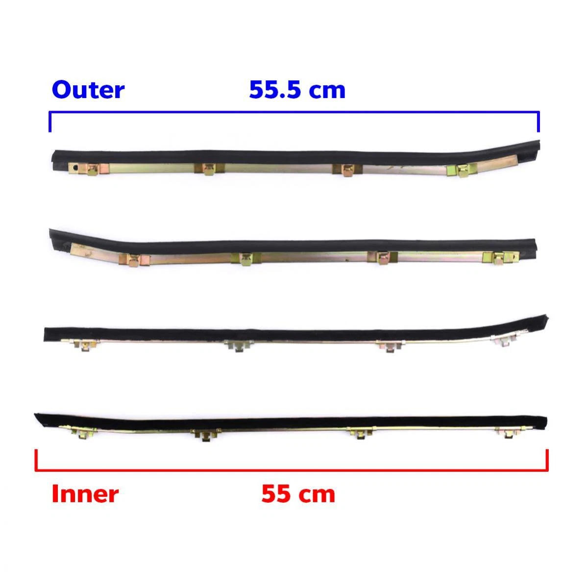 Weatherstrip Door Belt w Vent Set 4 L+R Fits Datsun 620 1500 Pickup 1972-79 D06