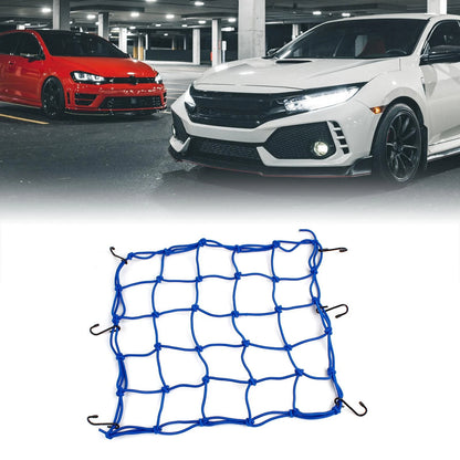 Blue Nylon Rubber 6 Hook Luggage Package Cargo Flexible Net for Motorcycle