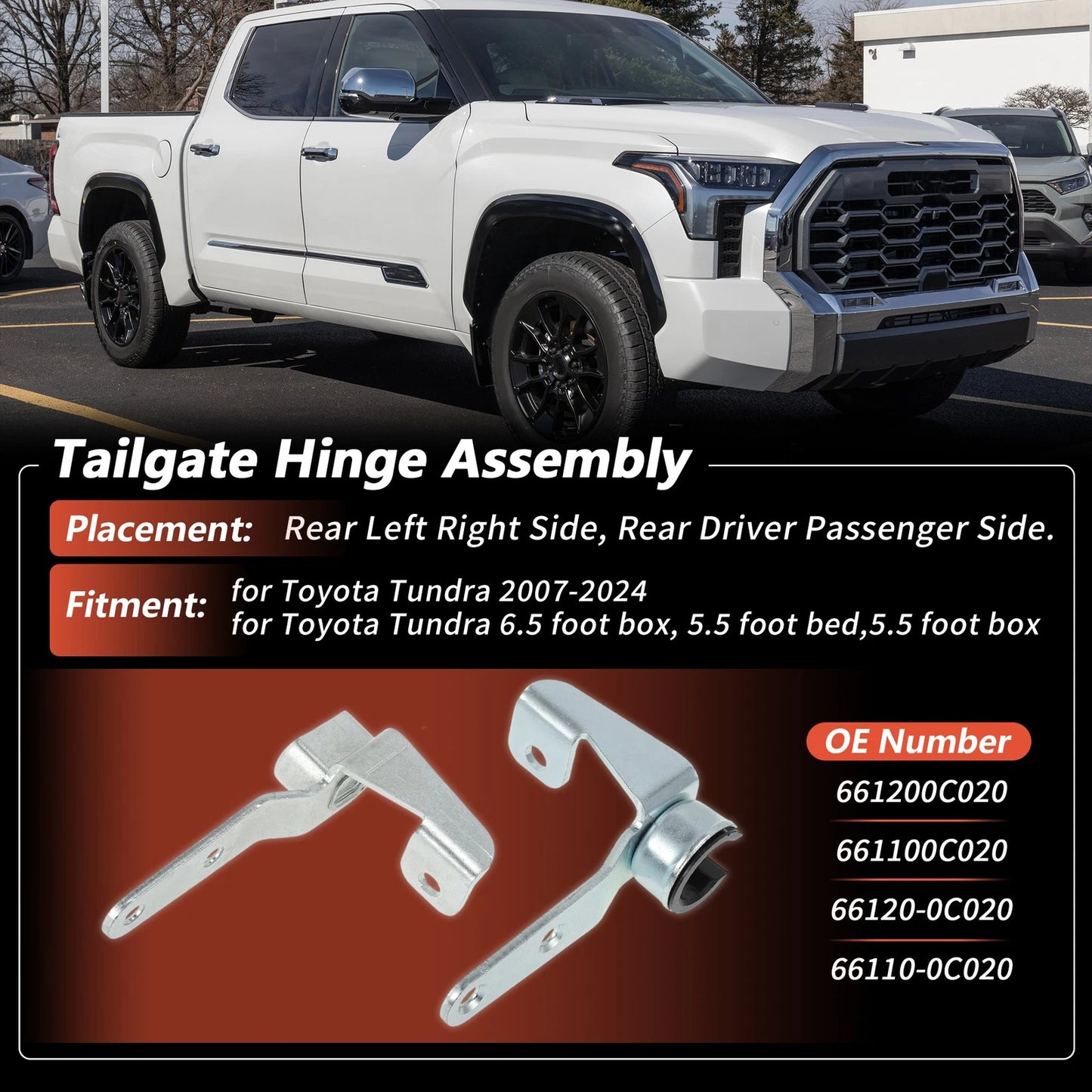 Rear Tailgate Hinge Assembly for Toyota Tundra (2007–2024)