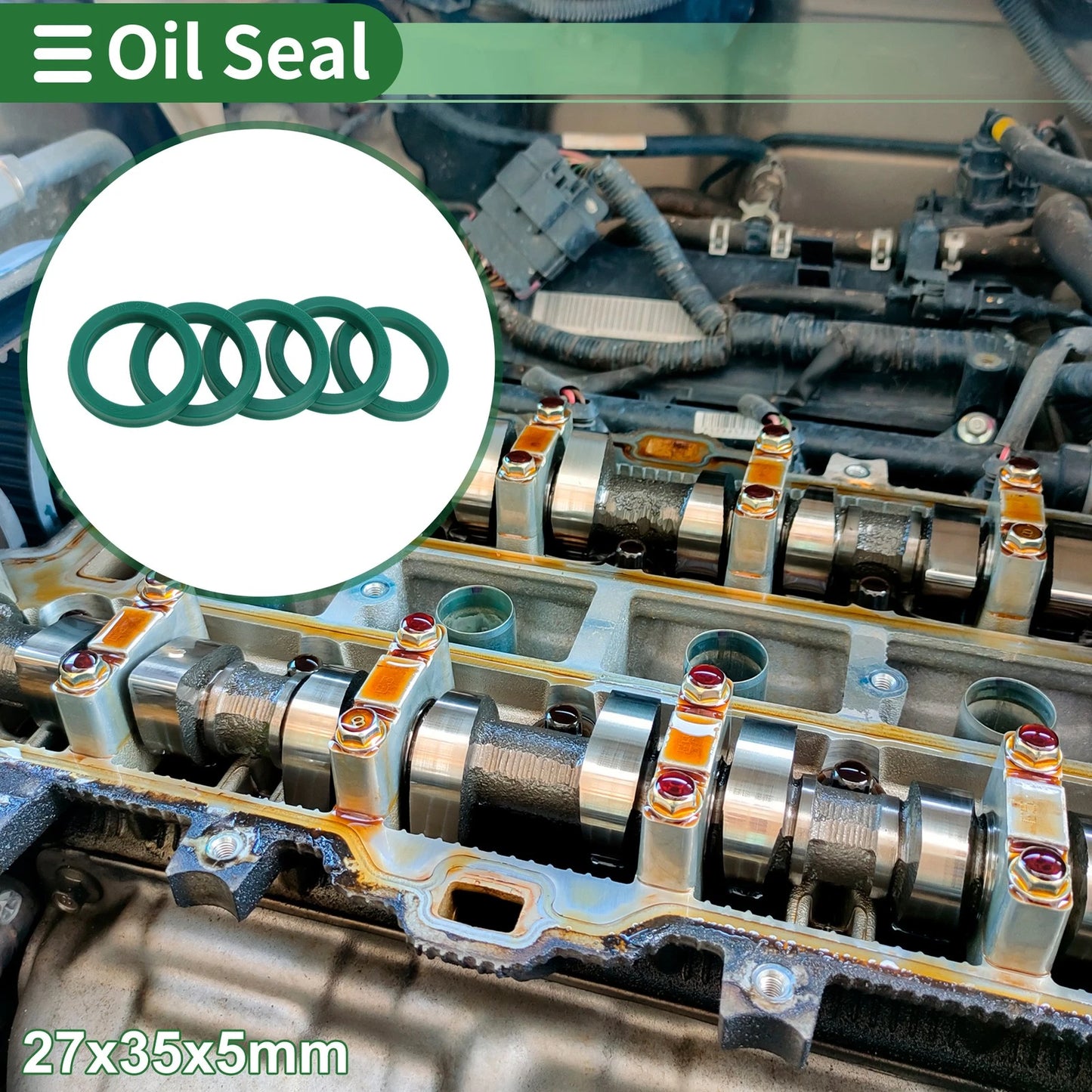 Oil Seal 27x35x5mm Seal Ring Rotary Shaft Seal TPU 5 x for Make Model