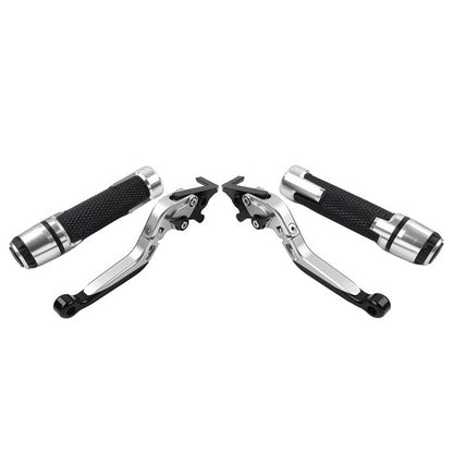Silver Extendable Brake Clutch Lever Grip Set for Yamaha YZF R1 (2009-2014)