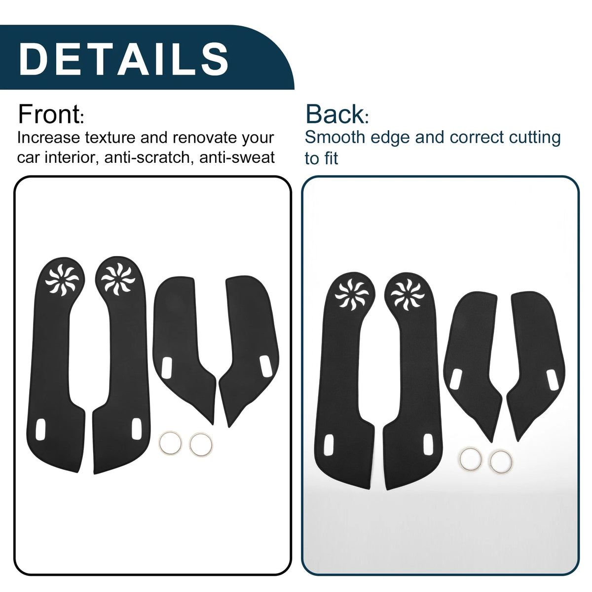 Car Door Anti Kick Pad Protector for Honda Accord 2003-2007 - Black 1 Set
