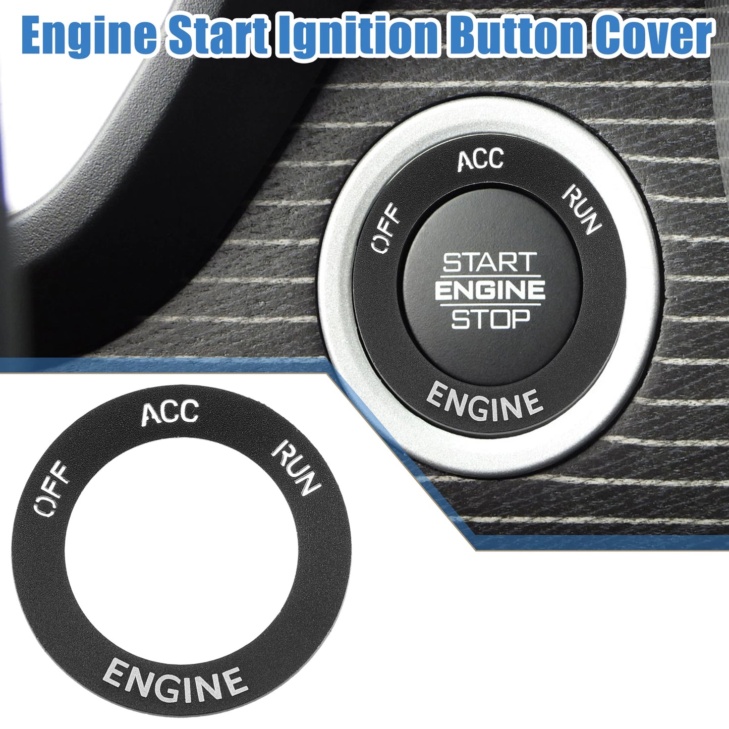 Engine Start Button Sticker for Dodge Charger Challenger Aluminum Alloy Black