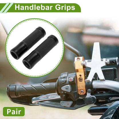 7/8" 22mm Hand Grips Aluminum Alloy Black for Motorcycle