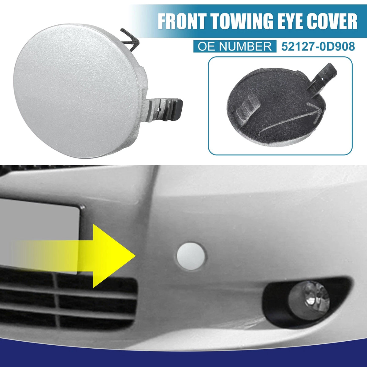 Bumper Tow Hook Cover for Toyota Yaris Sedan (2011-2013)