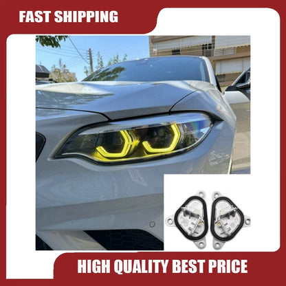 2 x Yellow Angel Eyes DRL LED Headlights for BMW F22/F23/F87 (2014–2020)