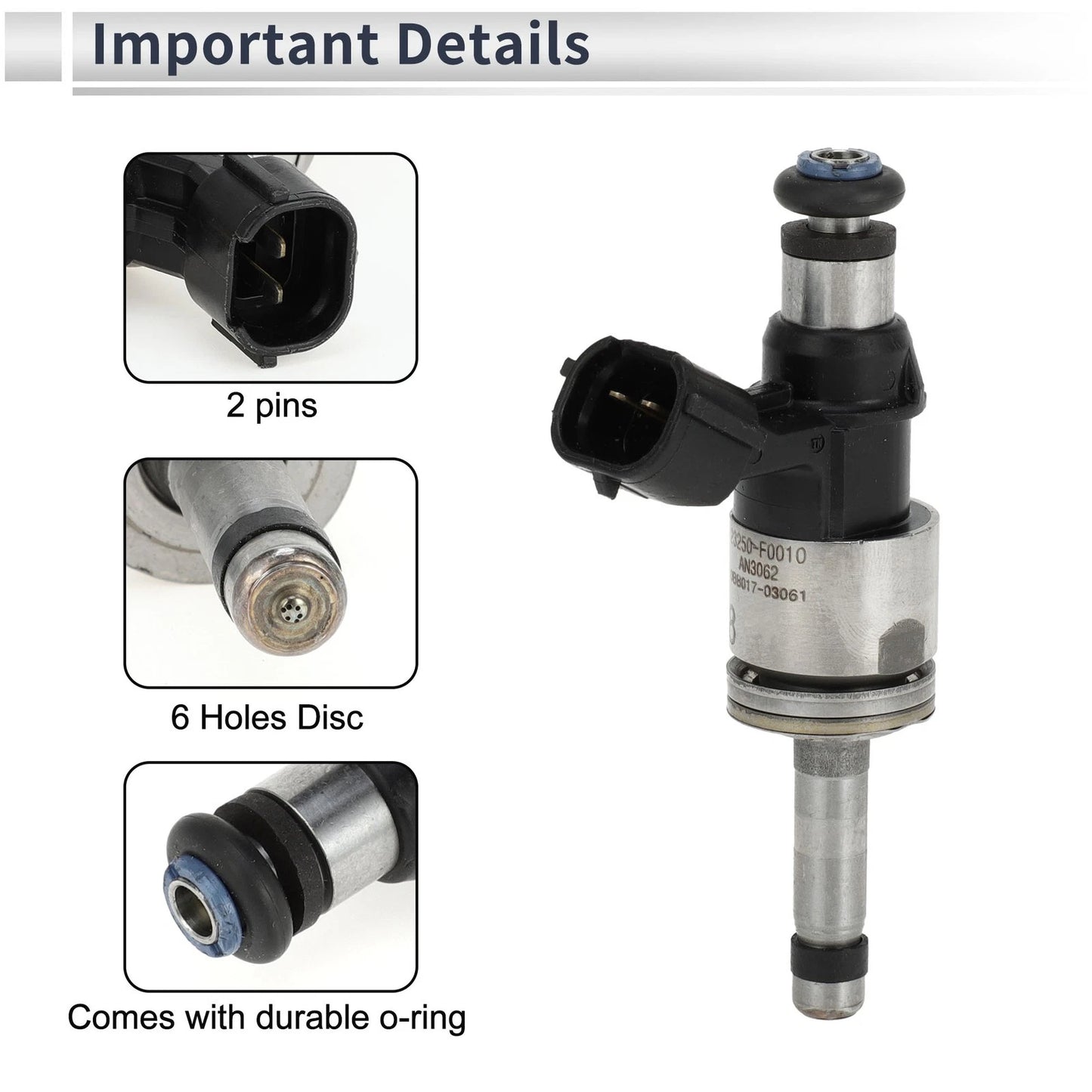 Fuel Injector 1 Pc Black Silver Tone for Toyota Camry Hybrid 2.5 (2018–2020)