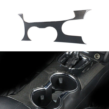 Carbon Fiber Center Console Cup Box Holder Panel Trim For Ford Mustang 2015-2018