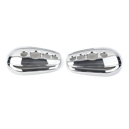 Chrome Oval Rear View Mirror Covers for Harley Dyna Softail Sportster