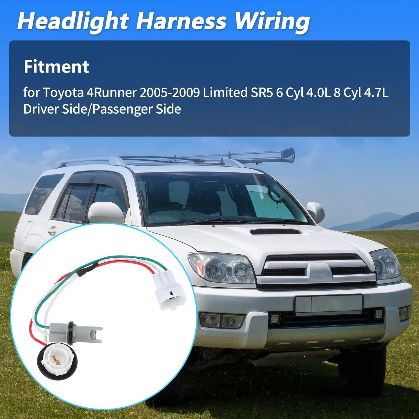 Headlight Bulb Socket Wiring Harness for Toyota 4Runner (2005–2009)