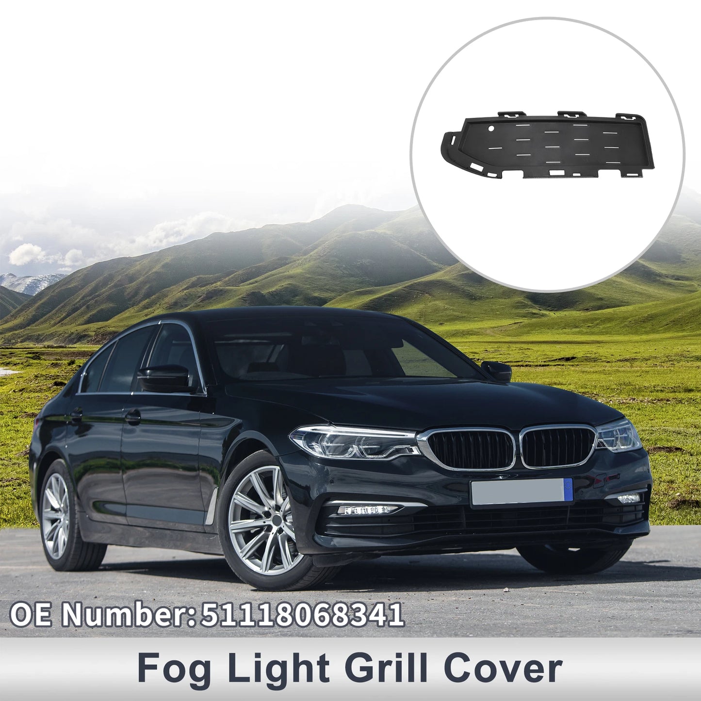 Front Left Fog Light Grill for BMW 5 Series (2018-2020)