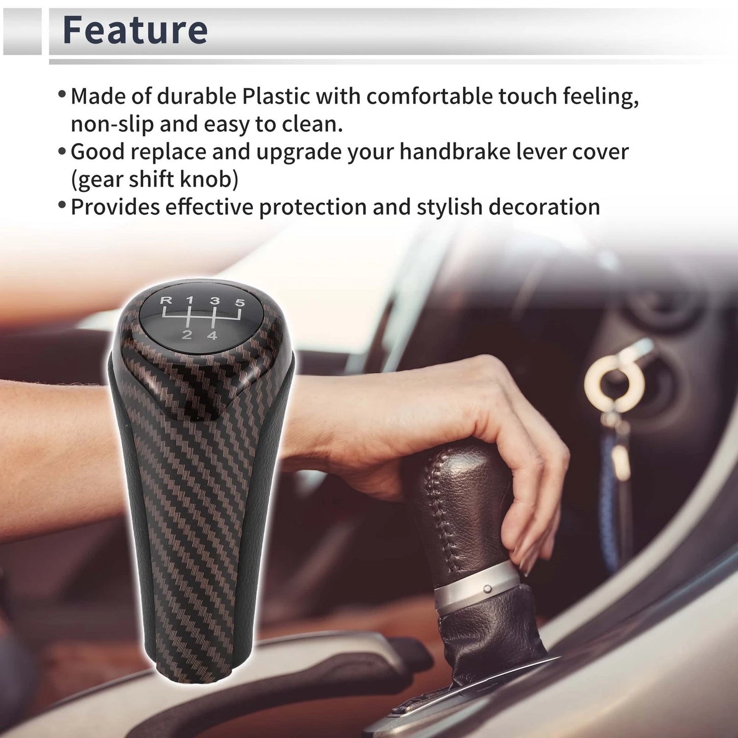5 Speed Shift Knob for BMW X3 2004-2020 Plastic Stick Shifter Knob Brown Black