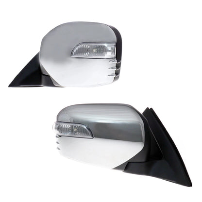 Chrome Electric Wing Mirror LED Set for Mitsubishi L200 Warrior
