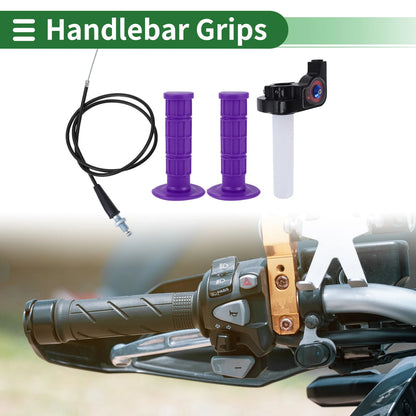 7/8" 22mm Hand Grips Cover Purple Checkered for Motorcycle