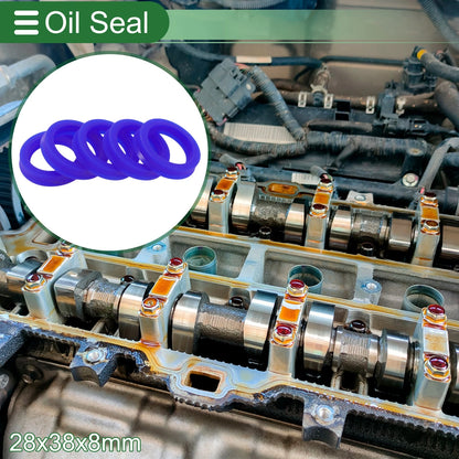 Oil Seal 28x38x8mm Rotary Shaft Seal TPU Blue 5 Pcs for Make Model