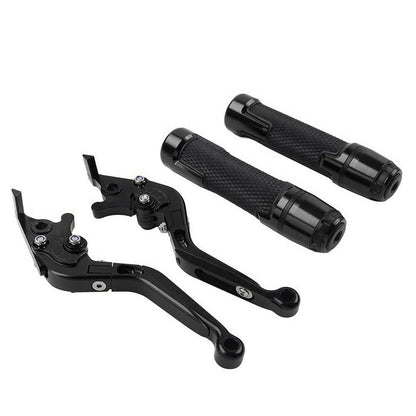 Black Extendable Brake Clutch Levers Grips Set for Suzuki GSXS125 (2017-2023)