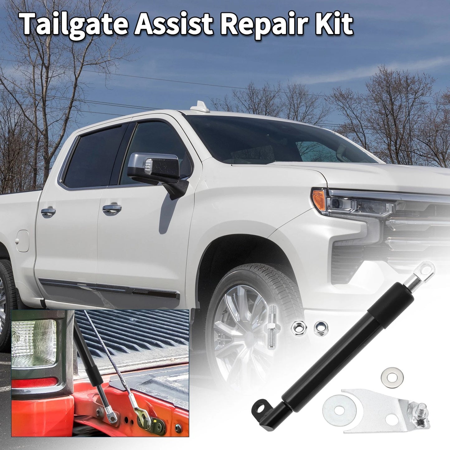Rear Tailgate Assist for Chevrolet Silverado 1500/2500/3500 (1999-2006) Black