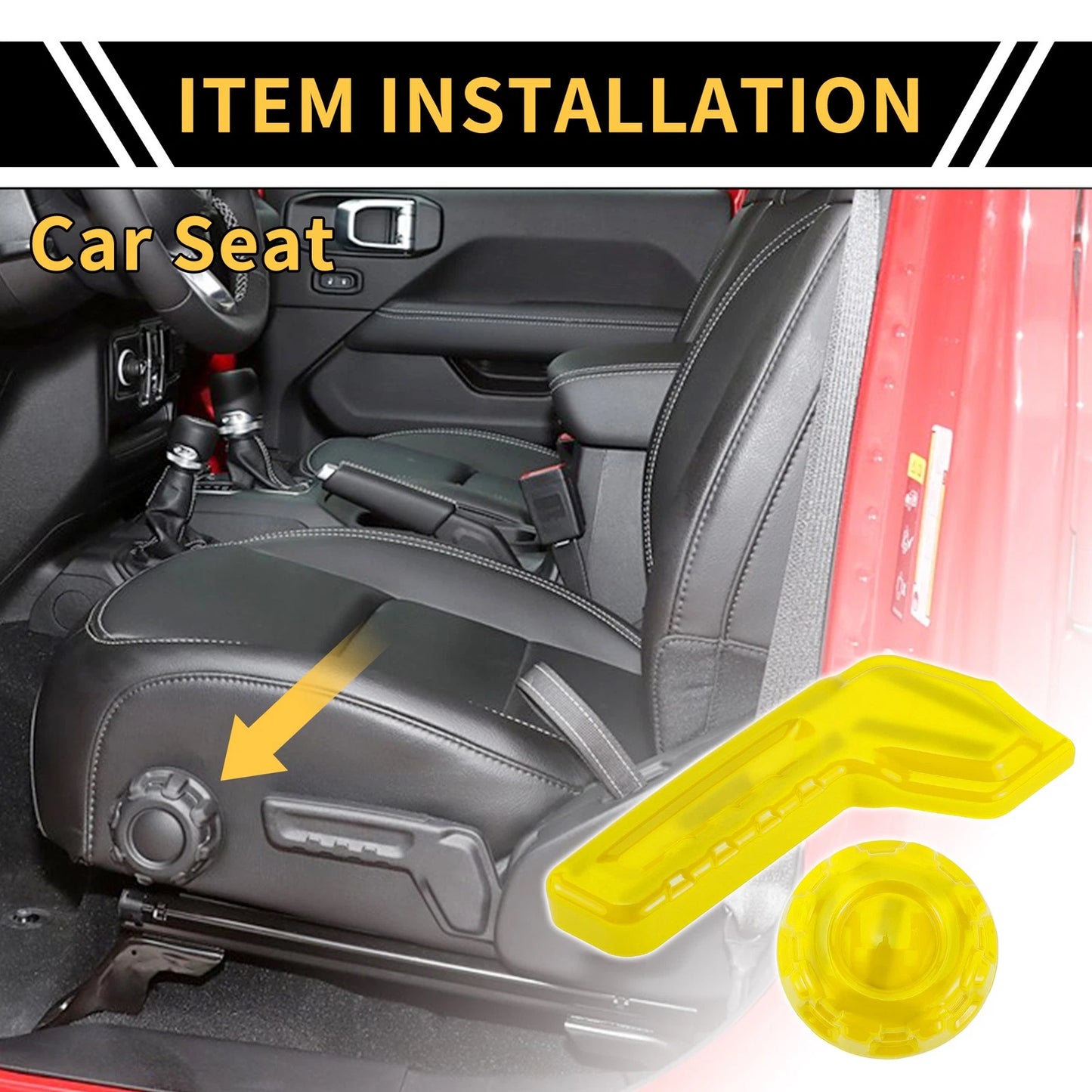 Seat Adjustment Button Cover Trim for Jeep Gladiator JT (2018-2024) Yellow