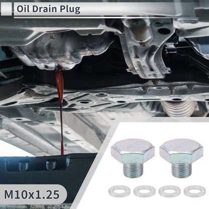 Set M10x1.25 0.75" Height Engine Oil Drain Plug W/ Gasket for Car Motorcycle