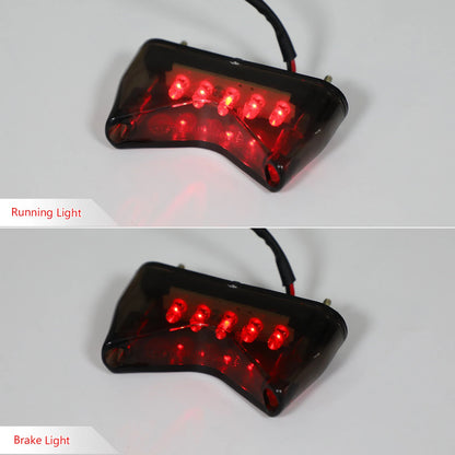 Tail Light for Universal Motorcycle - Running Brake License Plate Light Smoke
