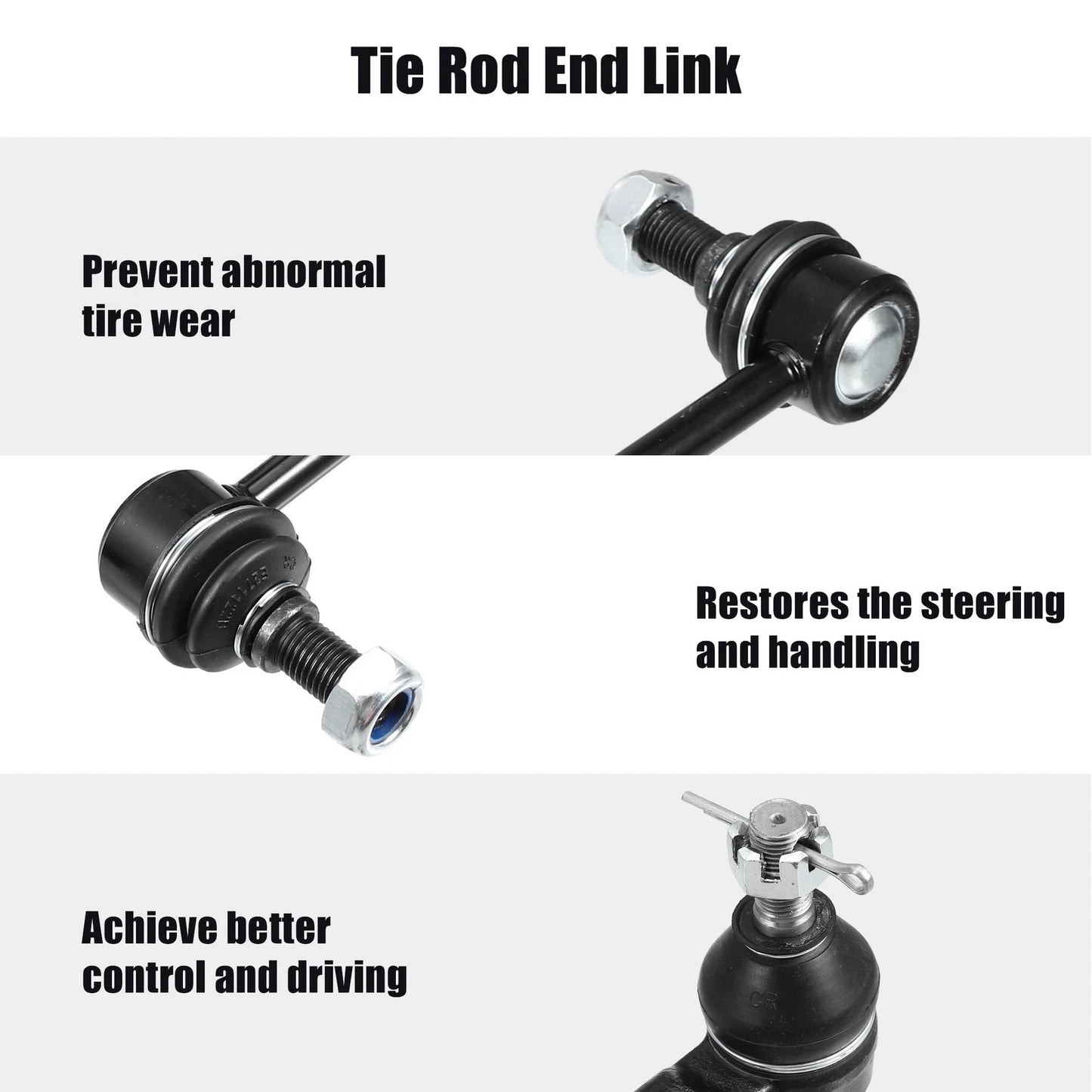 6 Pcs Front Sway Bar Links & Tie Rod Ends for Toyota