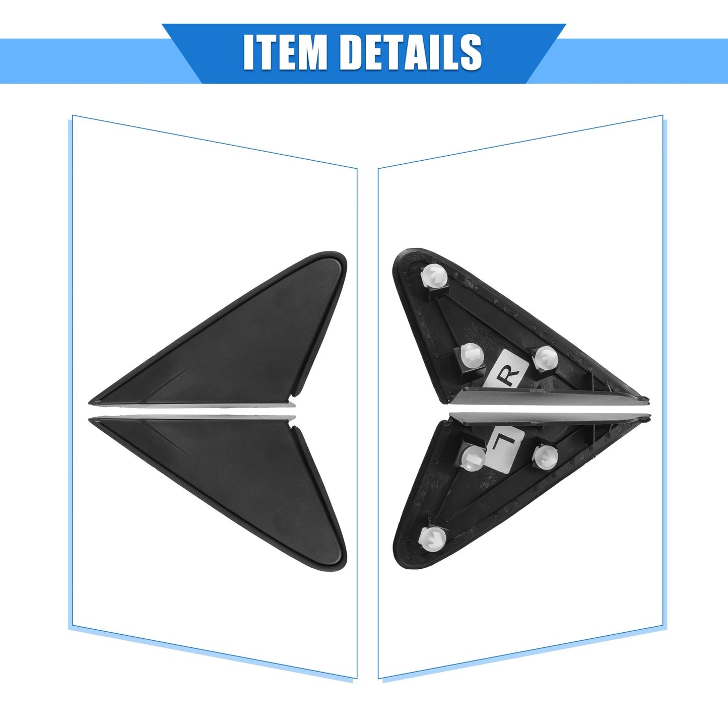 Pair Left Right Rear View Mirror Trim for Chevy Cruze (2011-2016)