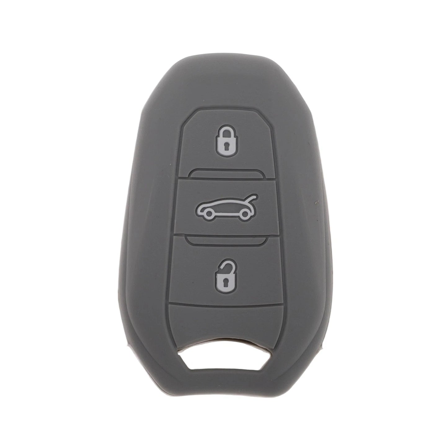 Gray Key Fob Shell Cover Case for Peugeot 208 & e208 (2019-2023)